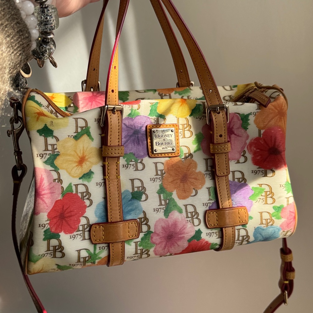 Dooney & Bourke floral satchel with detachable crossbody strap